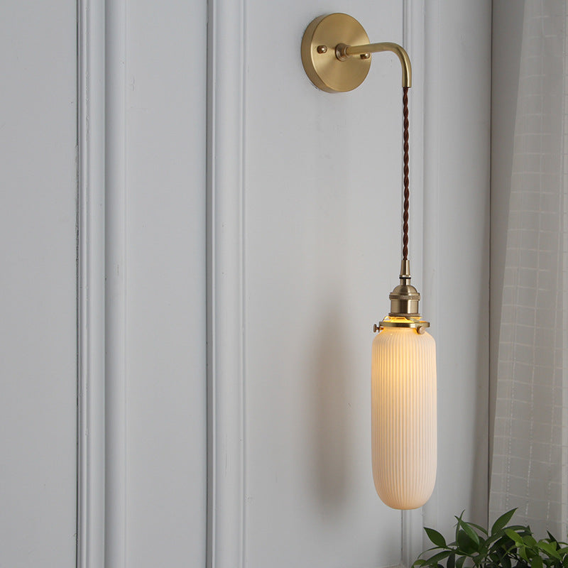 Serandelle Japanese Brass Lucite Wall Sconce for Hallway Ambient Glow