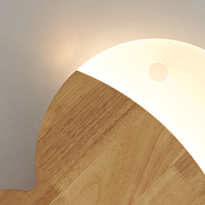 Yolandine Nordic Oak Acrylic Fish Wall Sconce for Bedside Reading and Study