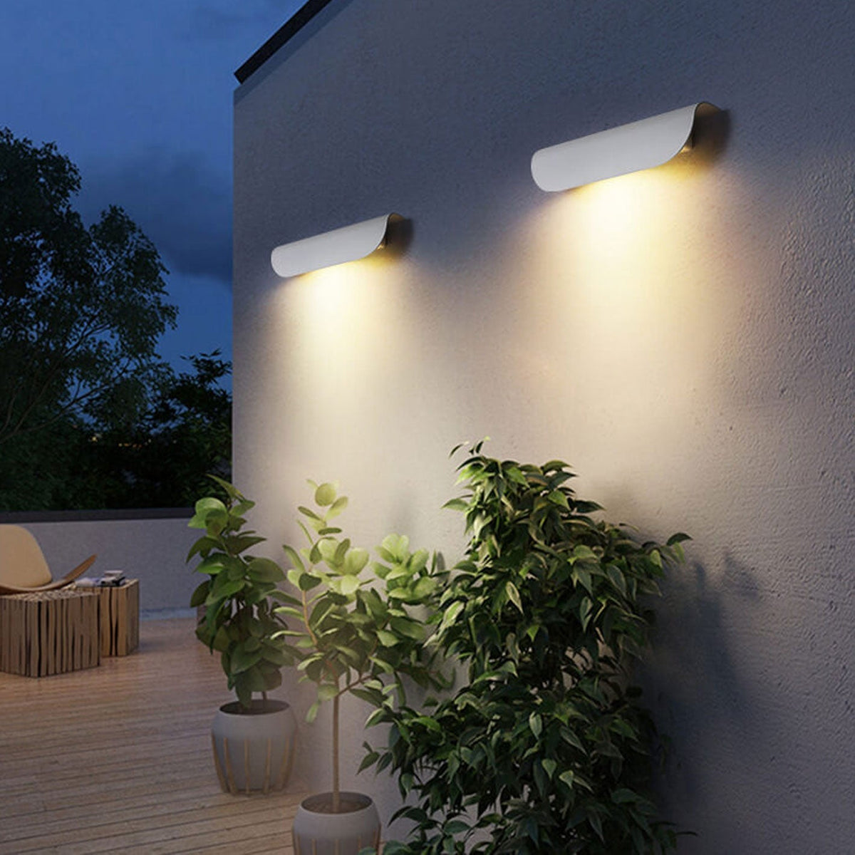 Winsloe Modern Curved Aluminum Outdoor Wall Light Weatherproof for Patio and Garden