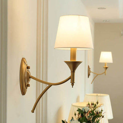 Calanthea European Iron Fabric Mushroom Wall Sconce for Bedside and Study Reading