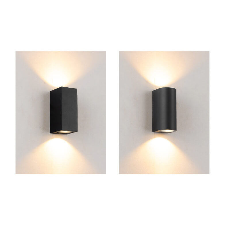 Palladine Minimalist Black Aluminum Cylinder Wall Light Waterproof for Outdoor Patio