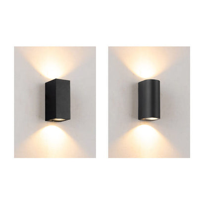 Palladine Minimalist Black Aluminum Cylinder Wall Light Waterproof for Outdoor Patio