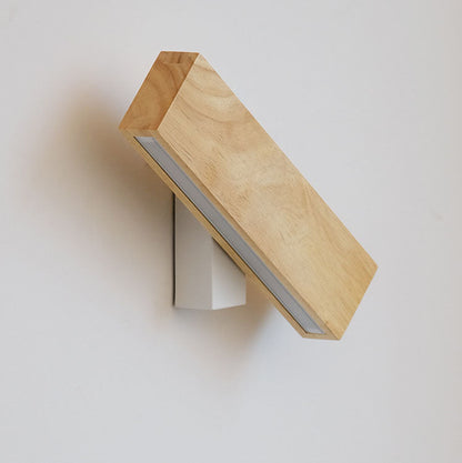 Ravenelle Contemporary Rotatable Solid Wood LED Wall Sconce for Stairwell and Hallway