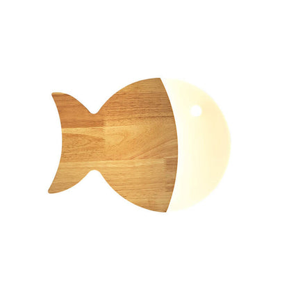 Yolandine Nordic Oak Acrylic Fish Wall Sconce for Bedside Reading and Study