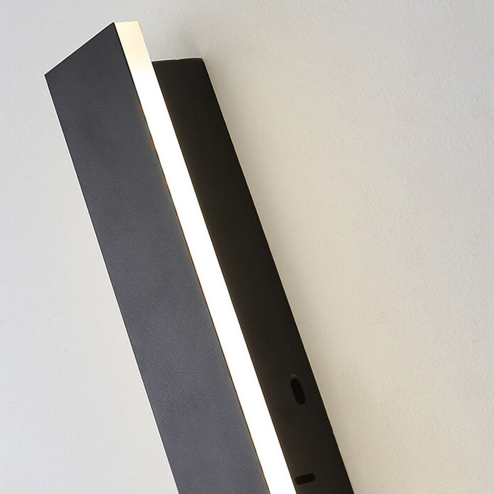 Maelis Retro Black Acrylic Strip LED Wall Sconce Weatherproof for Outdoor Walls