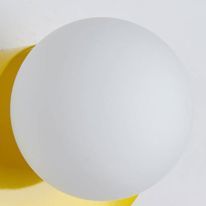 Cathalina Minimalist Iron Spherical Wall Sconce with Glass Shade for Hallway Lighting