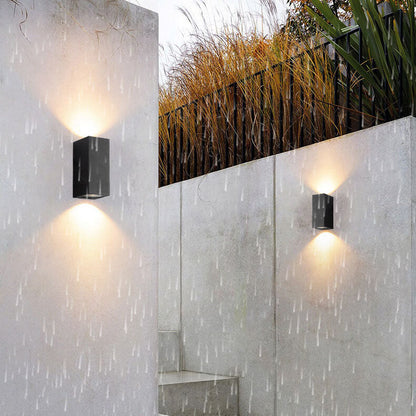 Palladine Minimalist Black Aluminum Cylinder Wall Light Waterproof for Outdoor Patio