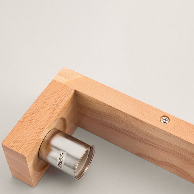 Yseulte Minimalist Wood and Glass Column Wall Sconce for Hallway Ambient Light