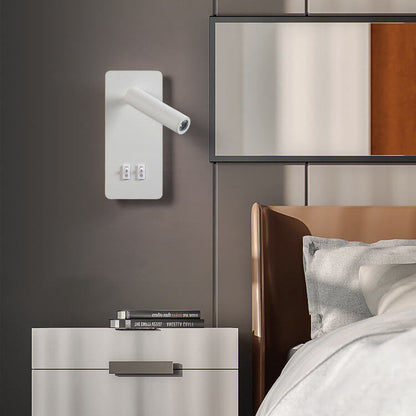 Wrenna Nordic Iron Square LED Wall Sconce Rotatable Spotlight for Bedside Reading