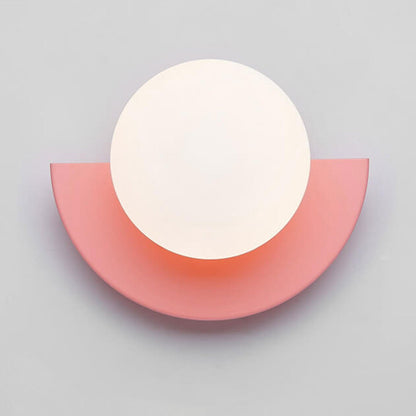 Cathalina Minimalist Iron Spherical Wall Sconce with Glass Shade for Hallway Lighting