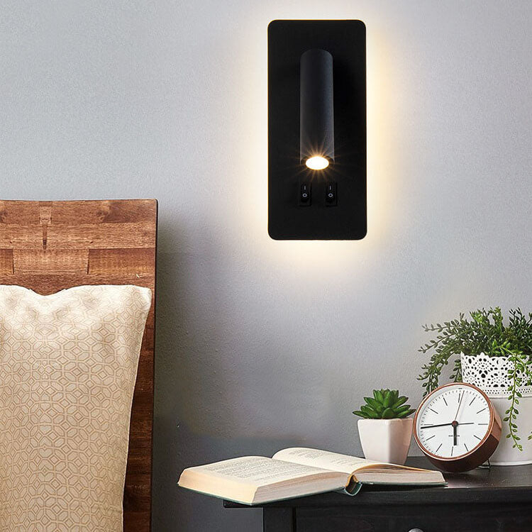Wrenna Nordic Iron Square LED Wall Sconce Rotatable Spotlight for Bedside Reading