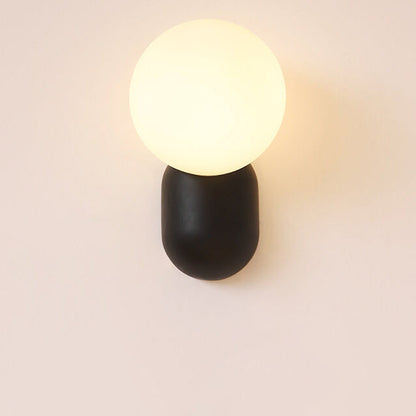 Primavelle Minimalist Resin Macaron Glass Ball Wall Sconce for Soft Hallway Glow