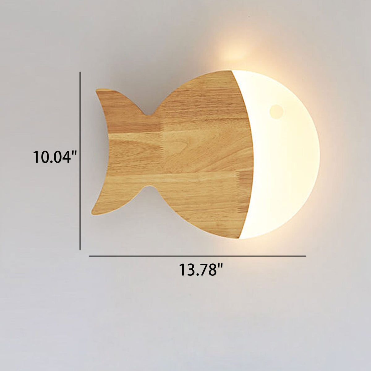 Yolandine Nordic Oak Acrylic Fish Wall Sconce for Bedside Reading and Study