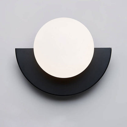 Cathalina Minimalist Iron Spherical Wall Sconce with Glass Shade for Hallway Lighting