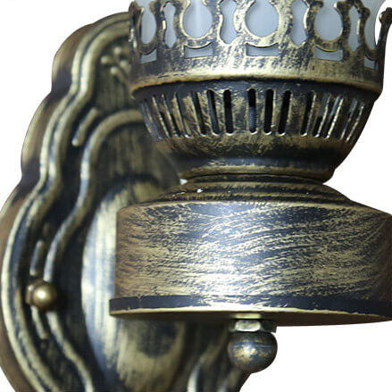 Briolette Retro Bronze Metal Glass Wall Sconce Kerosene-Style for Entryway Ambiance