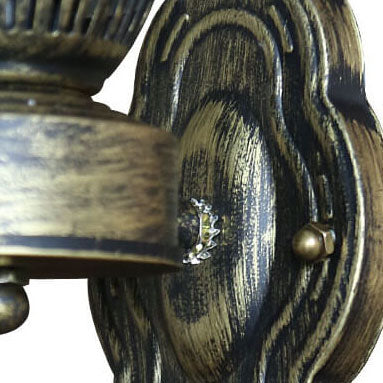 Briolette Retro Bronze Metal Glass Wall Sconce Kerosene-Style for Entryway Ambiance