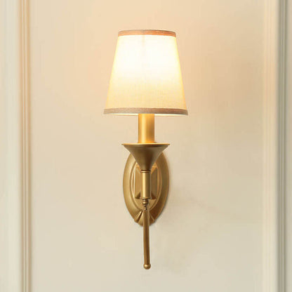 Calanthea European Iron Fabric Mushroom Wall Sconce for Bedside and Study Reading