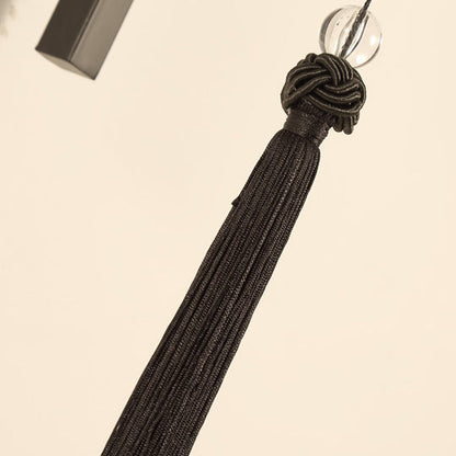 Ostara Chinese-Style Painted Fabric Lantern Wall Sconce with Tassel for Hallway