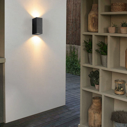Palladine Minimalist Black Aluminum Cylinder Wall Light Waterproof for Outdoor Patio