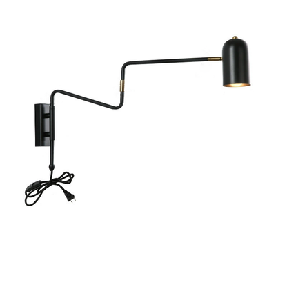 Noemie Nordic Iron Swing Arm Wall Sconce with Long Pole Reach