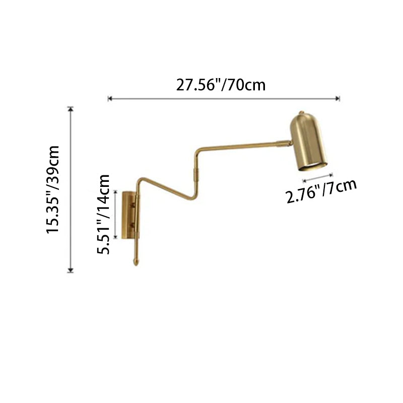 Noemie Nordic Iron Swing Arm Wall Sconce with Long Pole Reach