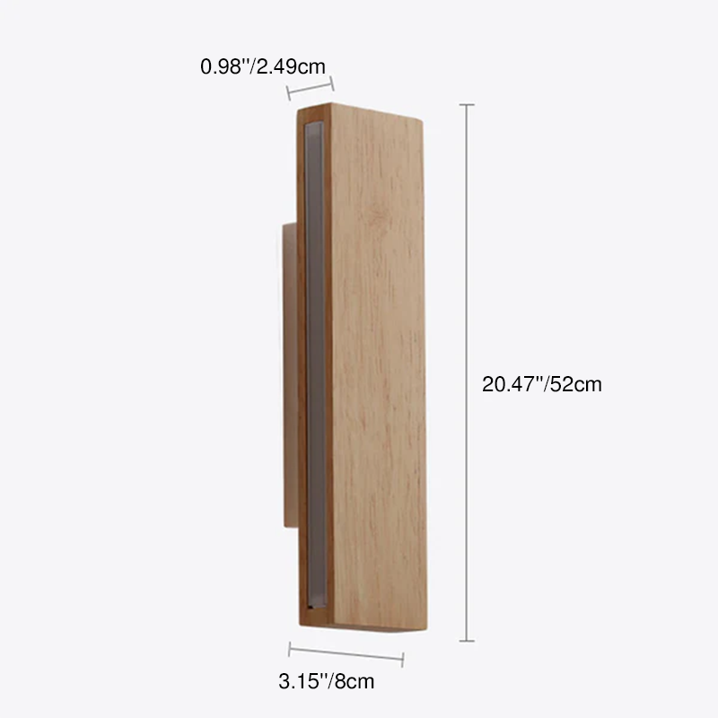 Ravenelle Contemporary Rotatable Solid Wood LED Wall Sconce for Stairwell and Hallway