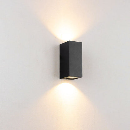 Palladine Minimalist Black Aluminum Cylinder Wall Light Waterproof for Outdoor Patio