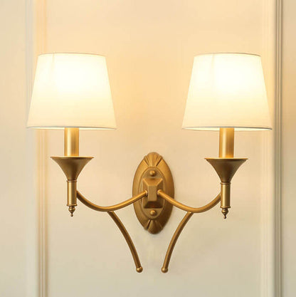 Calanthea European Iron Fabric Mushroom Wall Sconce for Bedside and Study Reading