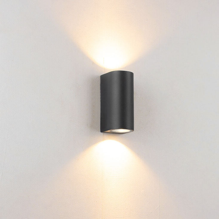 Palladine Minimalist Black Aluminum Cylinder Wall Light Waterproof for Outdoor Patio