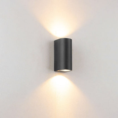 Palladine Minimalist Black Aluminum Cylinder Wall Light Waterproof for Outdoor Patio