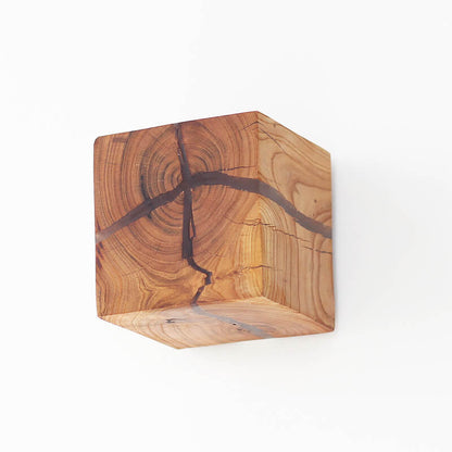 Dorienne Modern Cracked Wood Square Wall Sconce for Bedside and Mirror Lighting