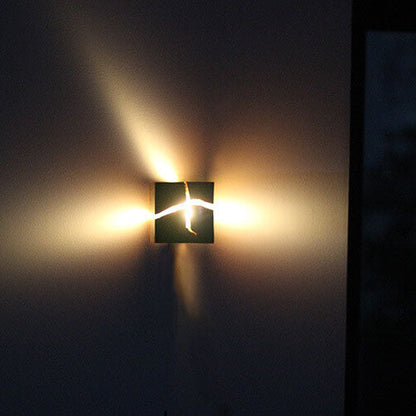 Dorienne Modern Cracked Wood Square Wall Sconce for Bedside and Mirror Lighting