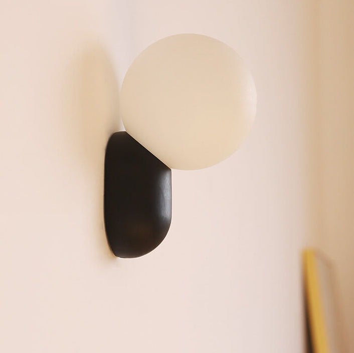 Primavelle Minimalist Resin Macaron Glass Ball Wall Sconce for Soft Hallway Glow