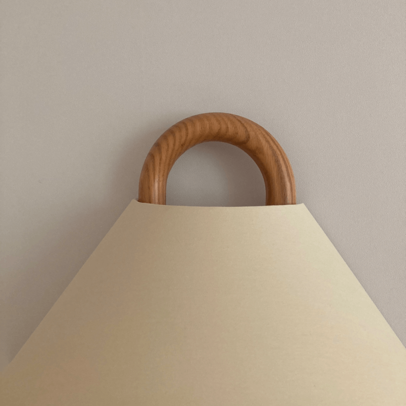 Halcyra Modern Beechwood Fabric Shade Wall Sconce for Hallway and Stairwell Lighting