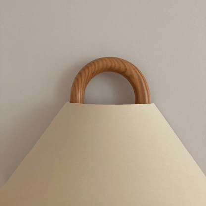 Halcyra Modern Beechwood Fabric Shade Wall Sconce for Hallway and Stairwell Lighting