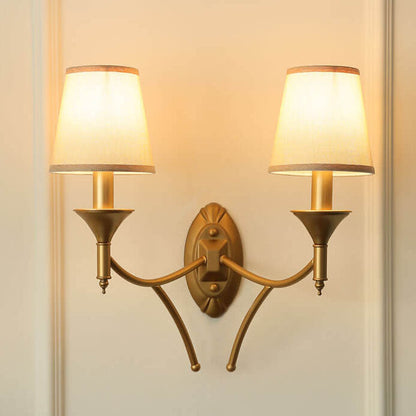 Calanthea European Iron Fabric Mushroom Wall Sconce for Bedside and Study Reading