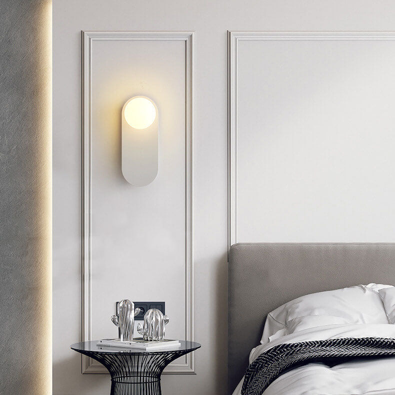 Elowen Minimalist Metal Ring Wall Sconce with Glass Shade for Hallway Lighting