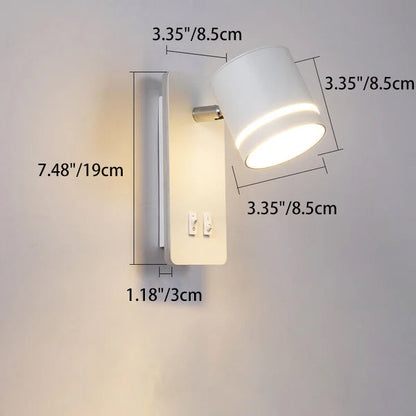 Wrenna Nordic Iron Square LED Wall Sconce Rotatable Spotlight for Bedside Reading