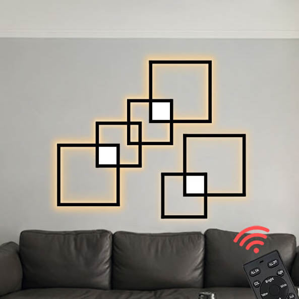 Grisaille Minimalist Square Aluminum Alloy LED Wall Sconce with Remote Dimming