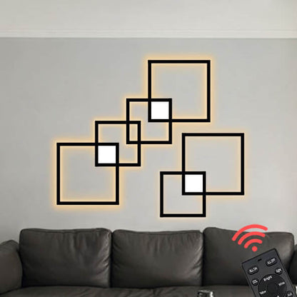 Grisaille Minimalist Square Aluminum Alloy LED Wall Sconce with Remote Dimming