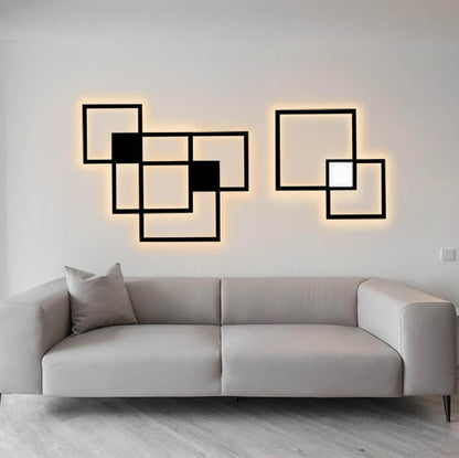 Grisaille Minimalist Square Aluminum Alloy LED Wall Sconce with Remote Dimming
