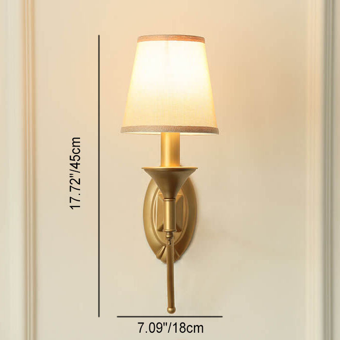 Calanthea European Iron Fabric Mushroom Wall Sconce for Bedside and Study Reading