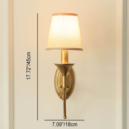 Calanthea European Iron Fabric Mushroom Wall Sconce for Bedside and Study Reading