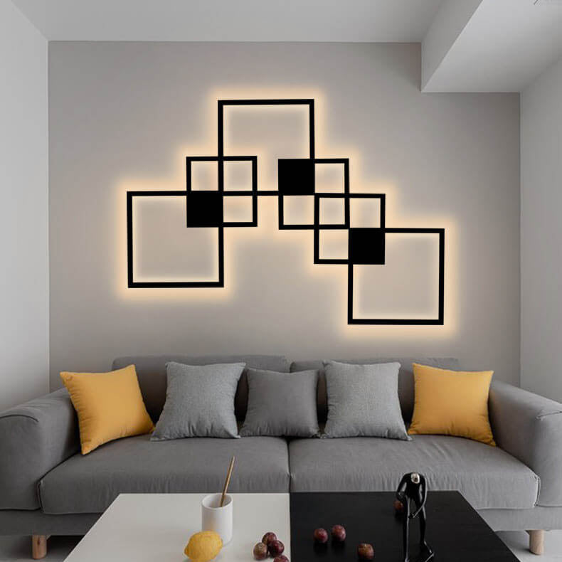Grisaille Minimalist Square Aluminum Alloy LED Wall Sconce with Remote Dimming