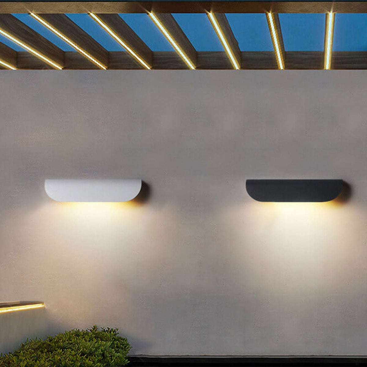 Winsloe Modern Curved Aluminum Outdoor Wall Light Weatherproof for Patio and Garden