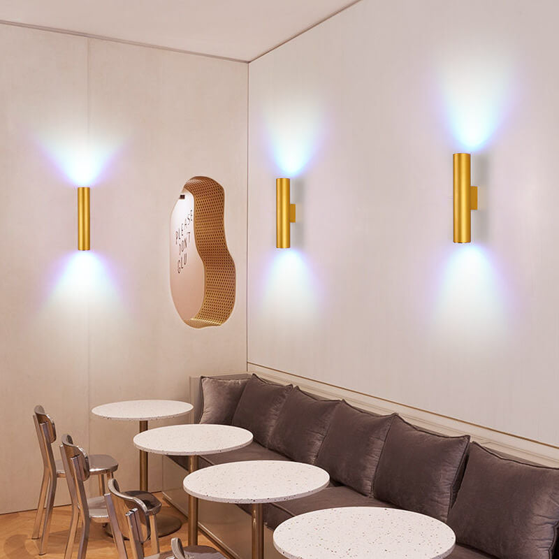 Kallista Minimalist Aluminum Cylinder Wall Sconce for Bedroom and Living Room Lighting