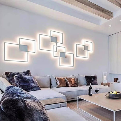 Grisaille Minimalist Square Aluminum Alloy LED Wall Sconce with Remote Dimming