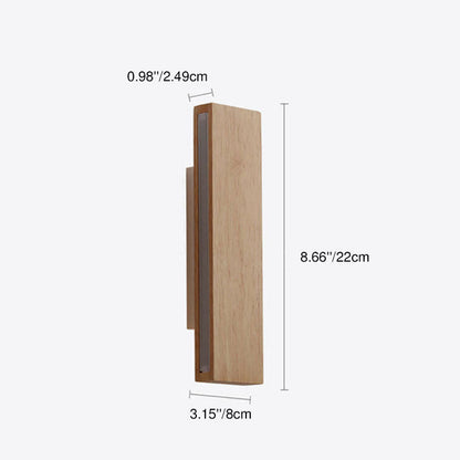 Ravenelle Contemporary Rotatable Solid Wood LED Wall Sconce for Stairwell and Hallway