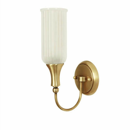 Doveraine Vintage Gold Brass Glass Wall Sconce with Warm Hallway and Bedroom Glow