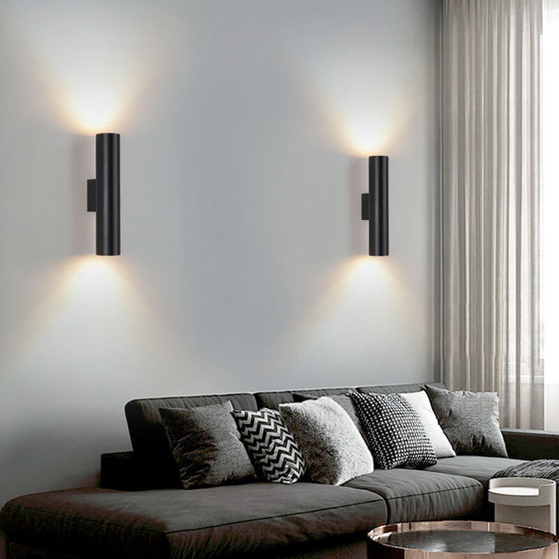 Kallista Minimalist Aluminum Cylinder Wall Sconce for Bedroom and Living Room Lighting